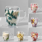 Cup 350ML Double Wall Coffee Glass with Handle Tea Mug - Image 3