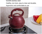 Stovetop Kettle 3L Large Capacity Tea Kettle Whistling Stainless Steel Teakettle for All Stovetop with Ergonomic Handle Teapot Kettles for Stove(D) - Image 5