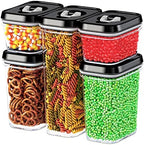 DWËLLZA KITCHEN Airtight Food Storage Containers with Lids - 5 Piece Set - Kitchen Accessories Food Containers - Pantry Organization and Storage - Clear Plastic BPA-Free - Keeps Food Fresh & Dry by DW%C3%8BLLZAKITCHEN