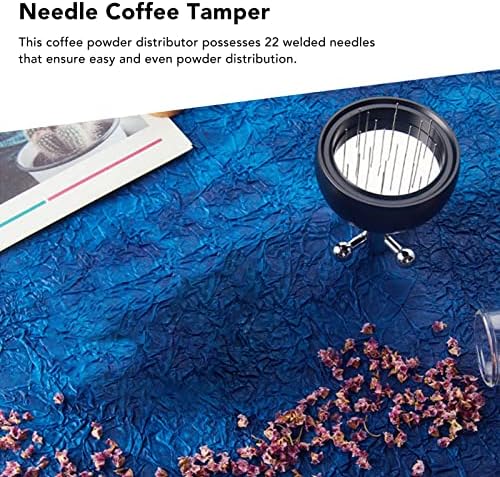 FLEXMAN Adjustable Coffee Distributor, 22 Needles Coffee Powder Distributor with Metal Rotating Handle Fixed Cove, Rofessional Espresso Coffee Powder Stirring Tool (53mm) - Image 4
