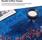 FLEXMAN Adjustable Coffee Distributor, 22 Needles Coffee Powder Distributor with Metal Rotating Handle Fixed Cove, Rofessional Espresso Coffee Powder Stirring Tool (53mm) - Image 4