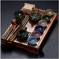 Chinese Gongfu Tea Set - Ceramic Teapot with Cups and Saucer, Includes Buddha Statue - Complete Tea Brewing Set for Home and Tea Ceremonies by Unknown